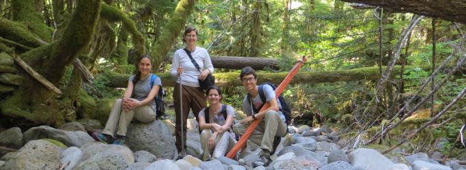 Summer 2015 Survey Crew on Boulder Creek, Upper McKenzie River